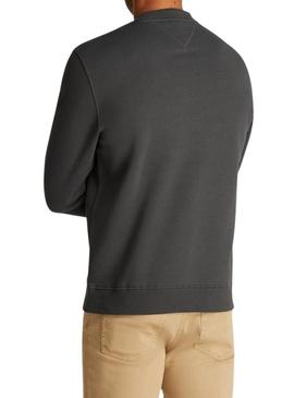 Moletom Tommy Jeans Linear preto para homem.