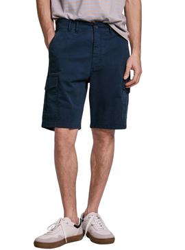 Bermuda Pepe Jeans Seasonal Cargo azul marino para hombre.