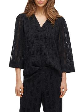 Blusa Vila Vilumena preta para mulher.