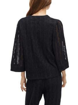 Blusa Vila Vilumena preta para mulher.