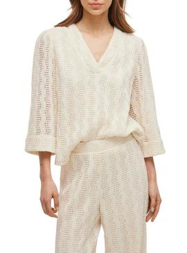 Camisa Vila Vilumena bege para mulher