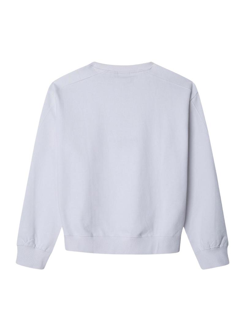 Moletom Pepe Jeans Arielle branco para menina.