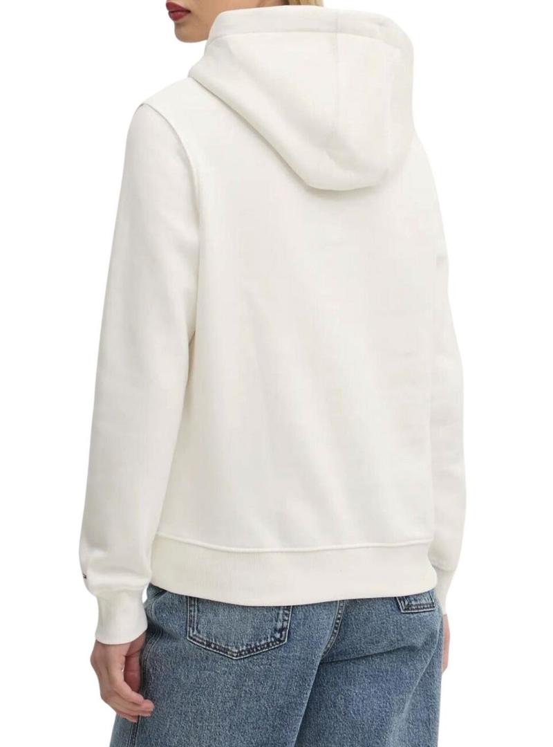 Moletom Tommy Jeans Ess Logo branco para mulher.
