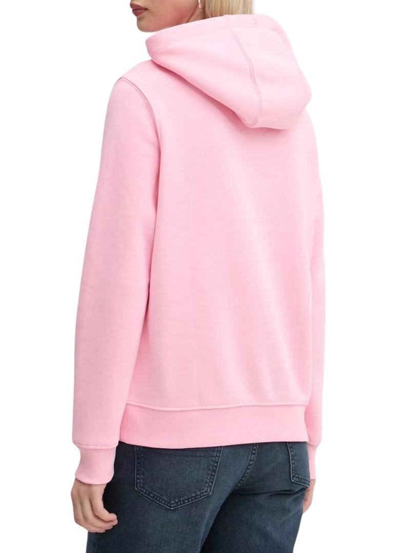 Moletom Tommy Jeans Ess Logo rosa para mulher.