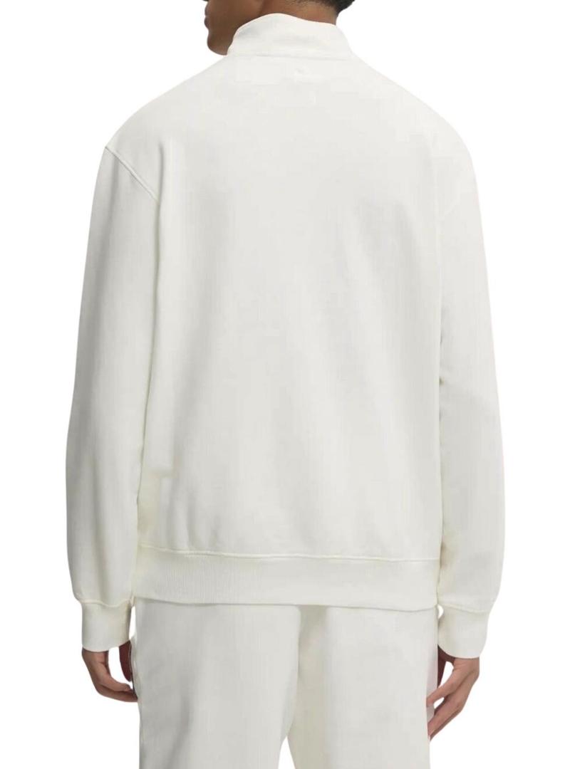 Moletom Tommy Jeans Patch Logo bege para homem.