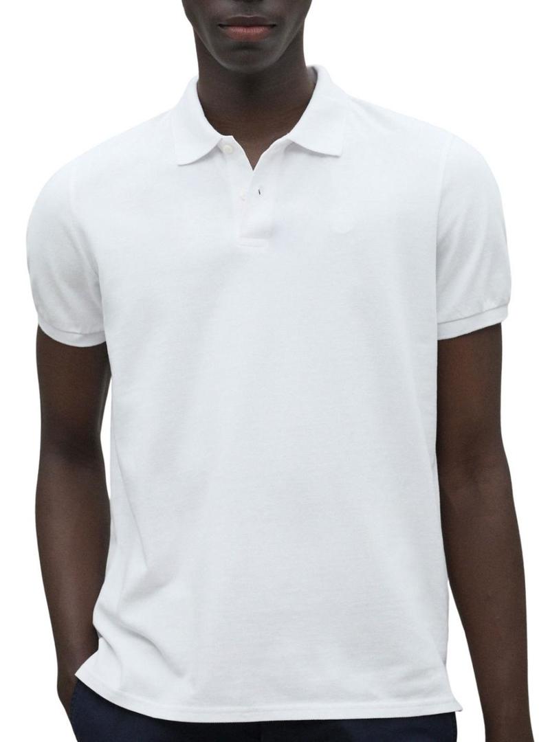 Camisa polo branca Ecoalf Ted para homem.