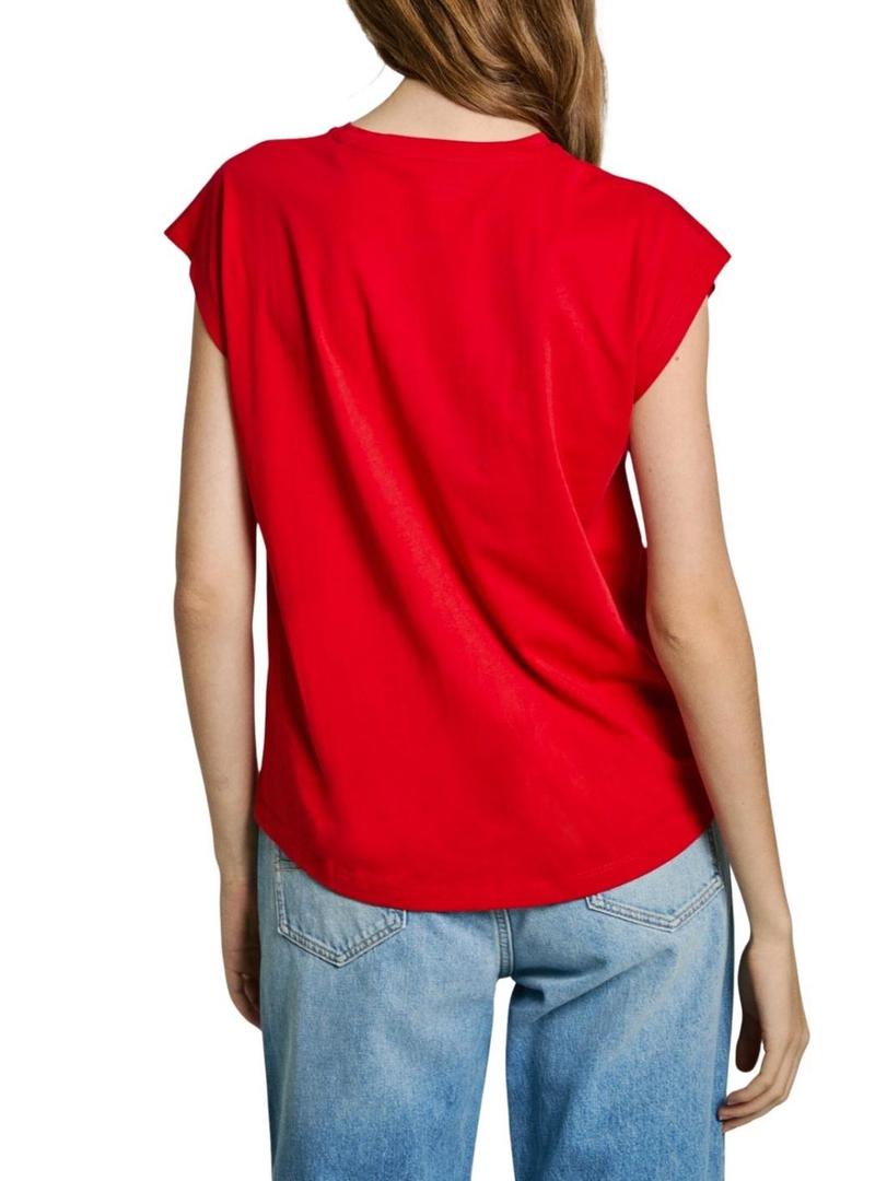 Camiseta Pepe Jeans Blooma vermelha para mulher