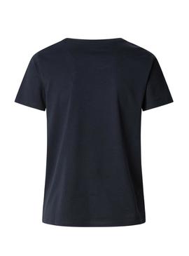 Camiseta Pepe Jeans Macy azul marinho para mulher.