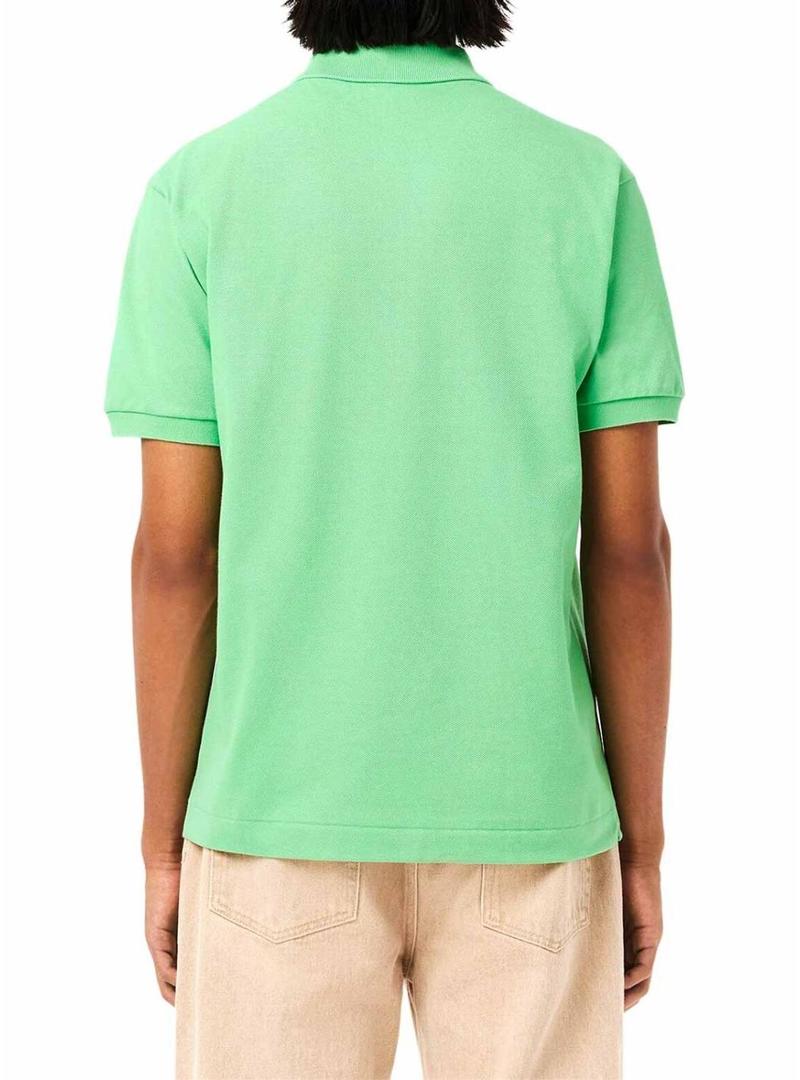 Camisa Lacoste Piqué L.12.12 verde para homem