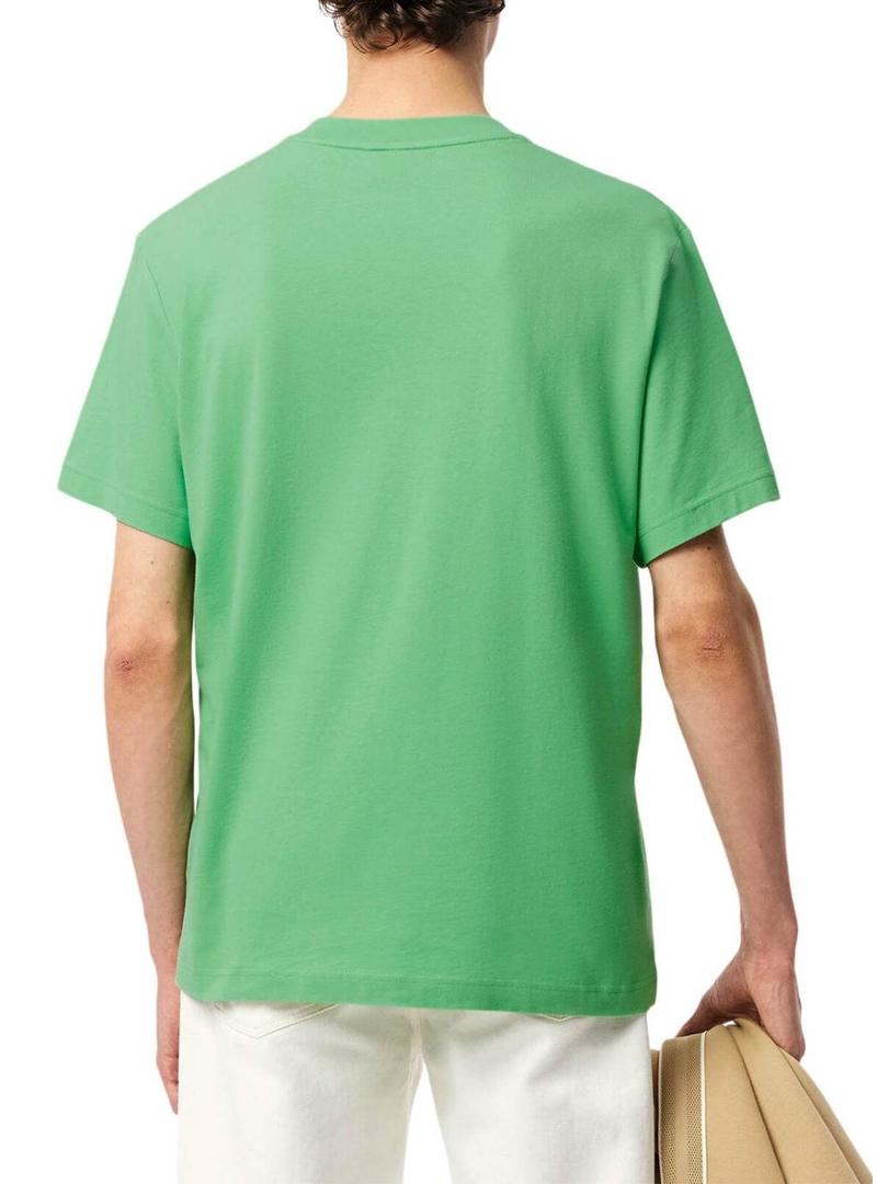 Camisa Lacoste com logotipo verde para homem.