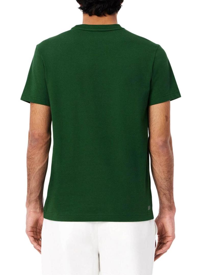 Camiseta Lacoste de tênis com estampa verde para homem.