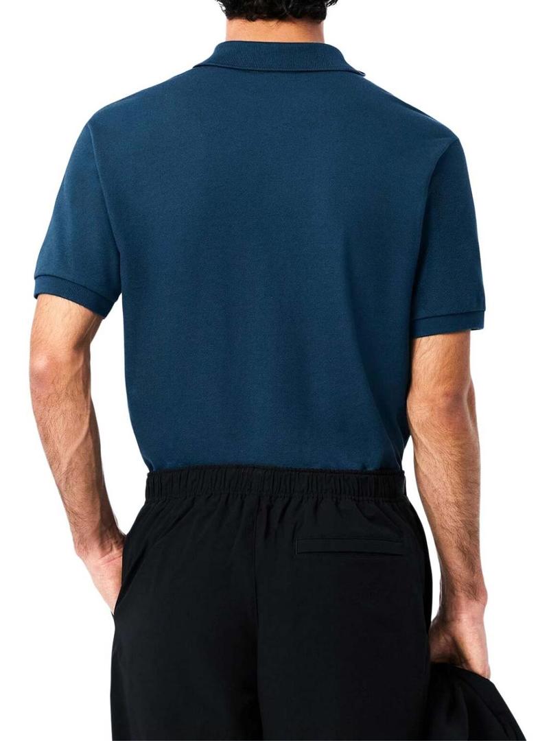 Polo Lacoste Piqué L.12.12 azul para homem
