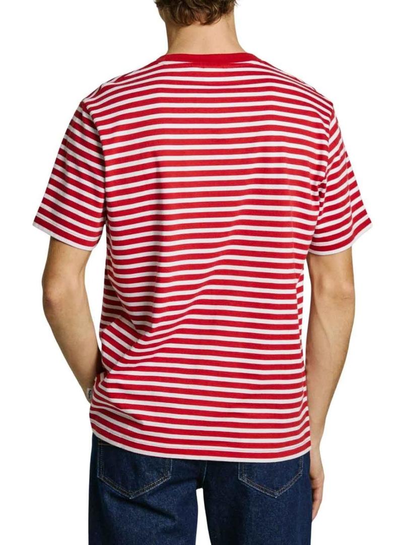 Camiseta Pepe Jeans Cane vermelha para homem.