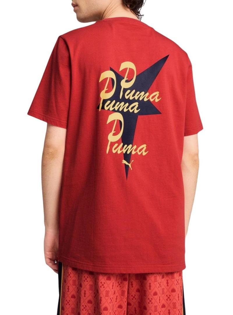Camiseta Puma Road To Unity vermelha para homens.
