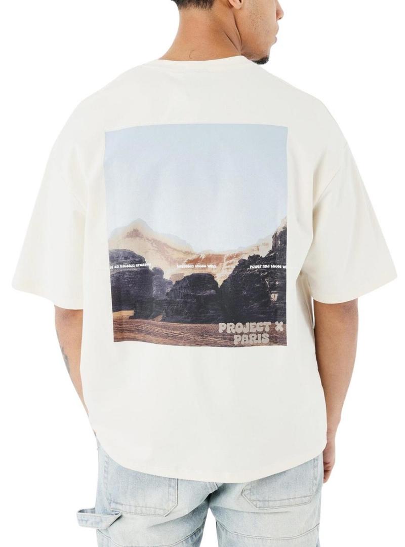 Camiseta Project X Paris Canyon bege para homem.