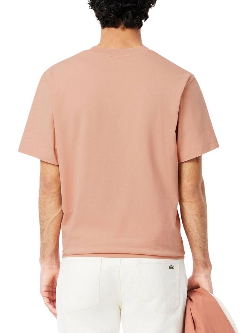Camiseta Lacoste com logotipo coral para homem.