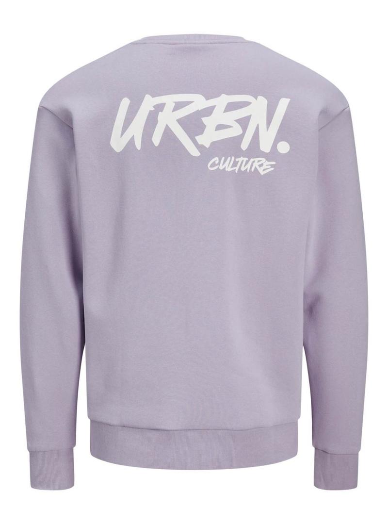 Moletom Jack and Jones Script roxo para homem.