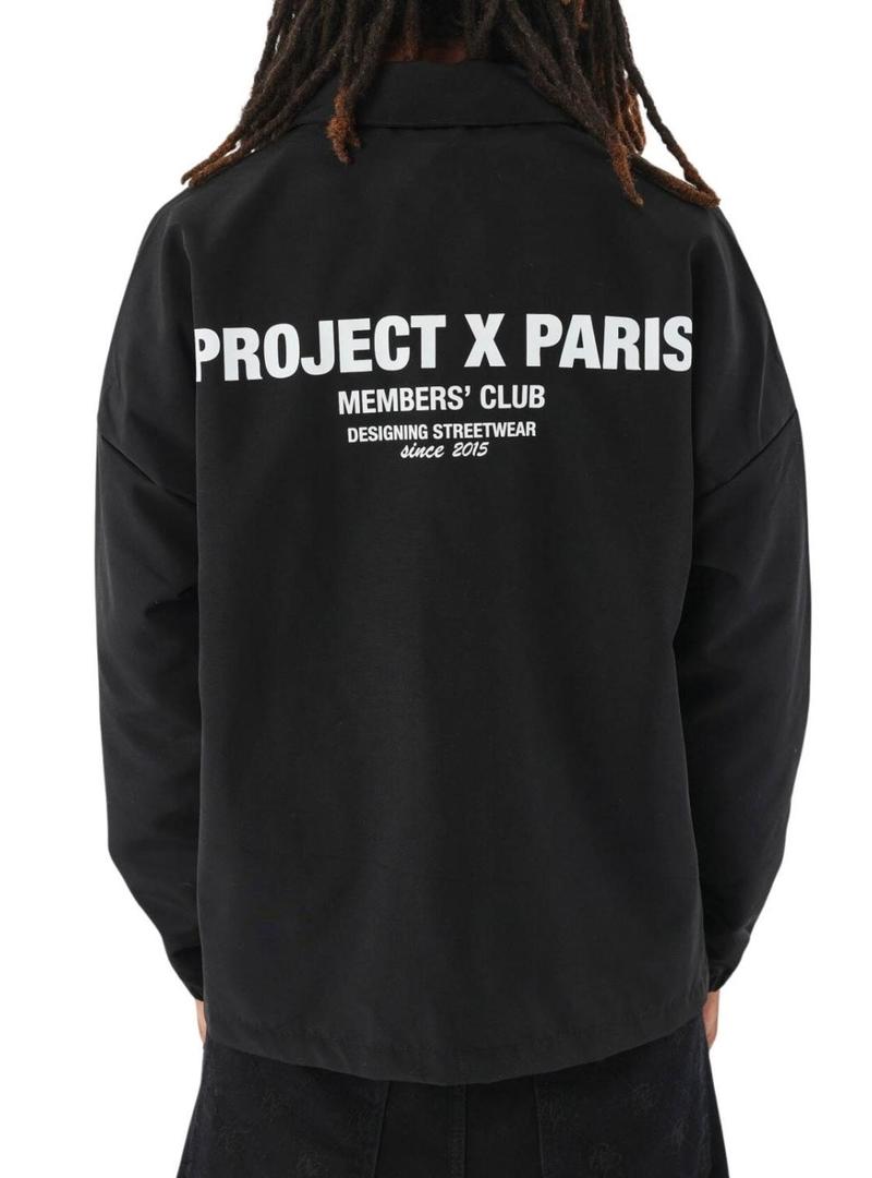Camisa sobrecamisa Project X Paris Member preta para homem.