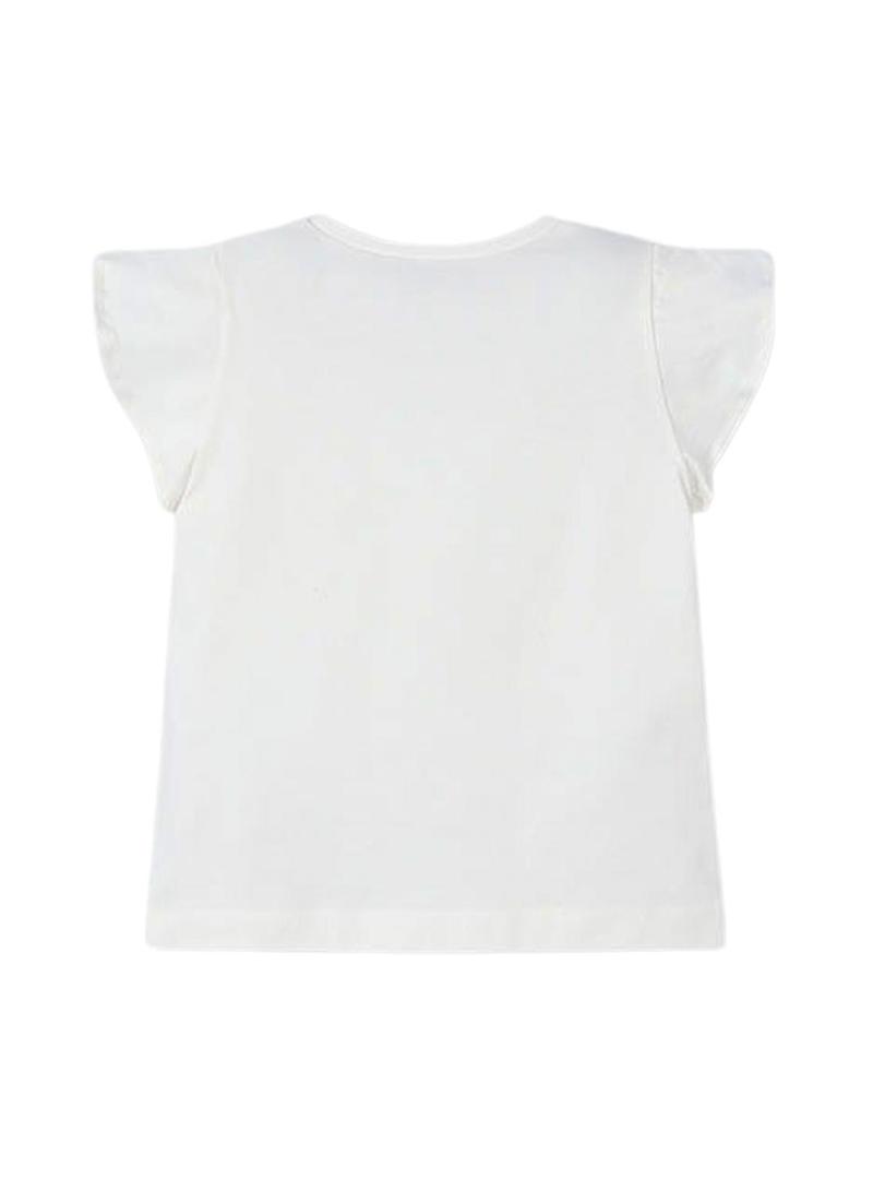 Camiseta Mayoral aplicativos bege para menina.