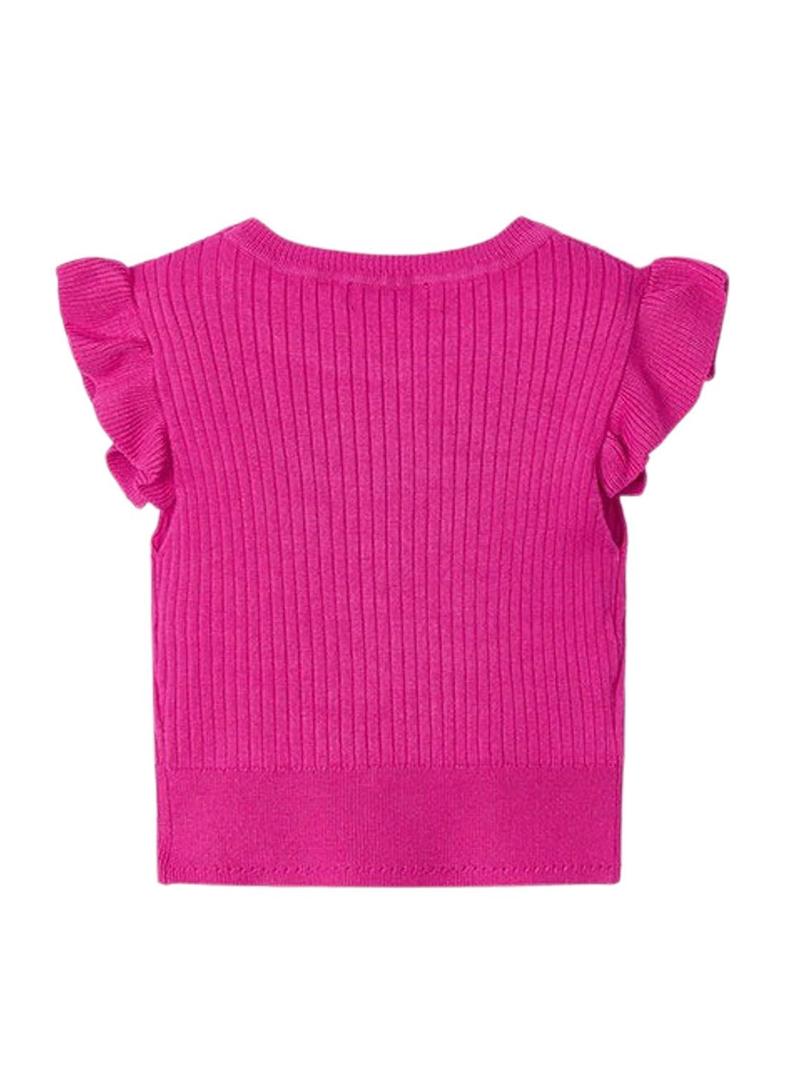 Top Mayoral tricot canalé rosa para menina