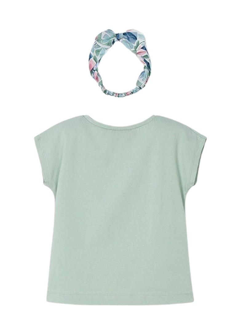 Camiseta Mayoral faixa verde para menina