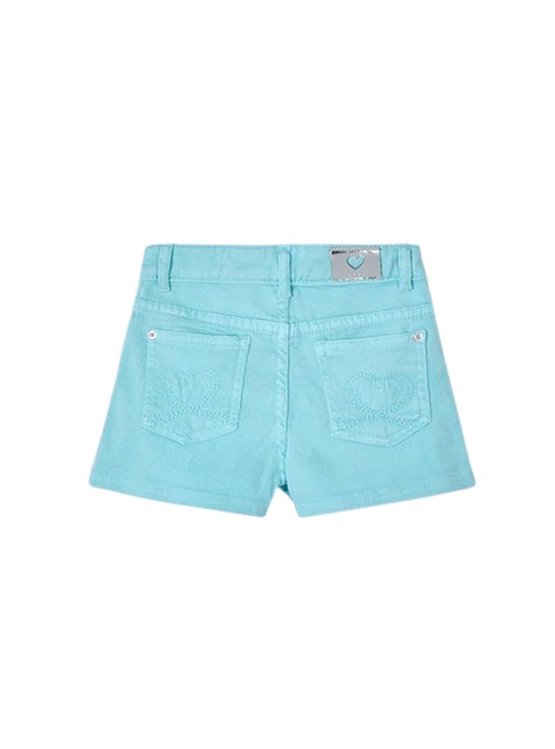 Short básico de sarja azul para menina.