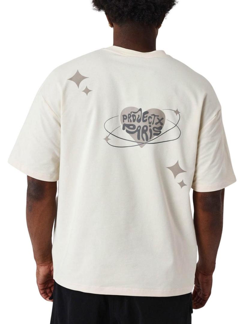 Camisa Project X Paris Grafiti bege para homem.