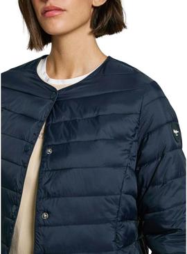 Casaco de penas Pepe Jeans Jane azul marinho para mulher
