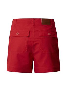 Short Pepe Jeans Valentine vermelho para mulher