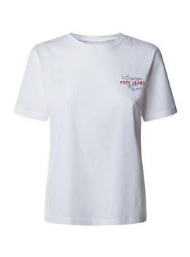 Camiseta Pepe Jeans Rei branca para mulher.