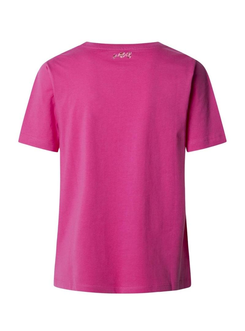 Camiseta Pepe Jeans Ruby rosa fúcsia para mulher.
