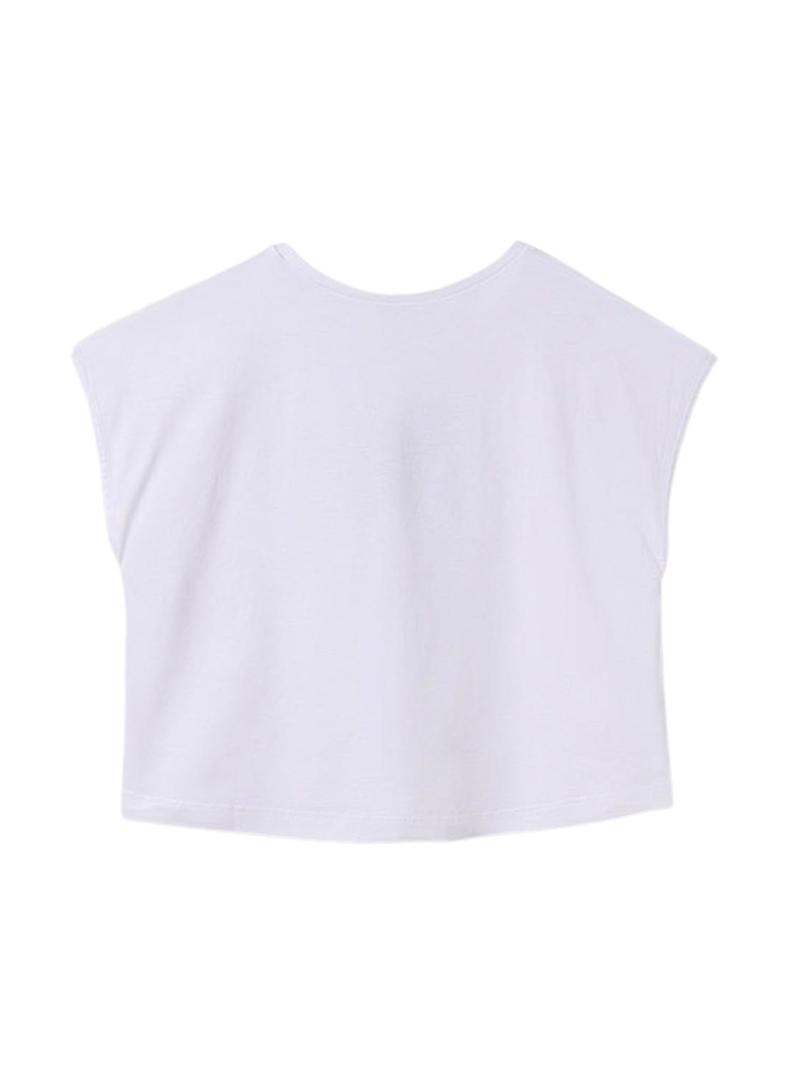 Camiseta Mayoral Memories branca para menina.