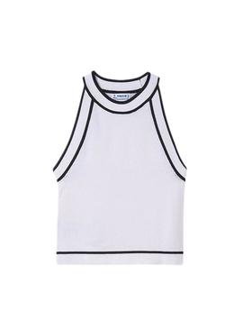 Top Mayoral tricot branco para menina
