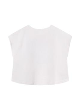 Camiseta Mayoral gráfica branca para menina.