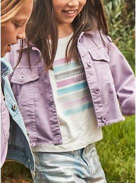 Camiseta Mayoral gráfica branca para menina.