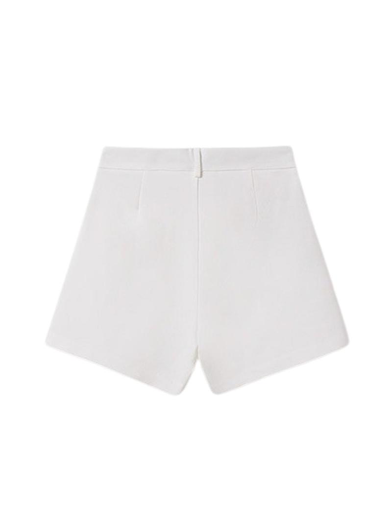 Calça curta Mayoral em ponto roma branca para menina