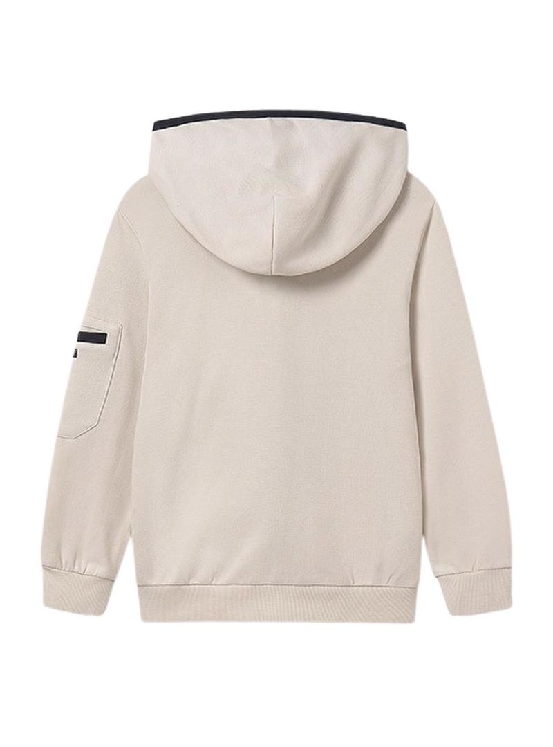 Moletom Mayoral com zíper contrastante bege para meninos