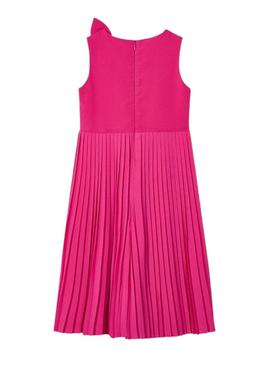 Vestido Mayoral longo plissado laço rosa para menina