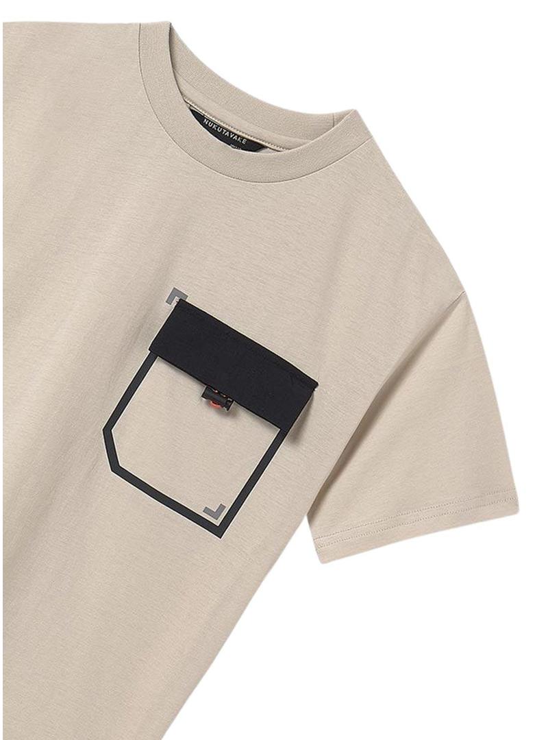 Camiseta Mayoral bolso aba tostada para menino