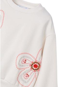 Moletom Mayoral branco fantasia para menina