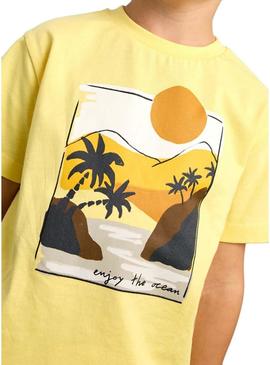 Camisa Mayoral paisagem amarela para menino.