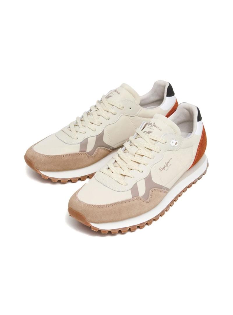 Tênis Pepe Jeans Brit On Master bege para homem.