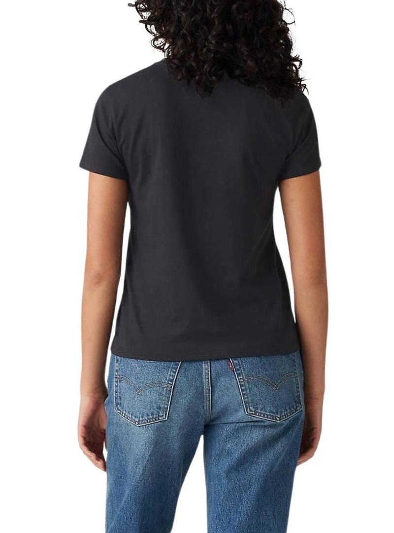 Camiseta Levi's The Perfect Tee Serif preta para mulher.