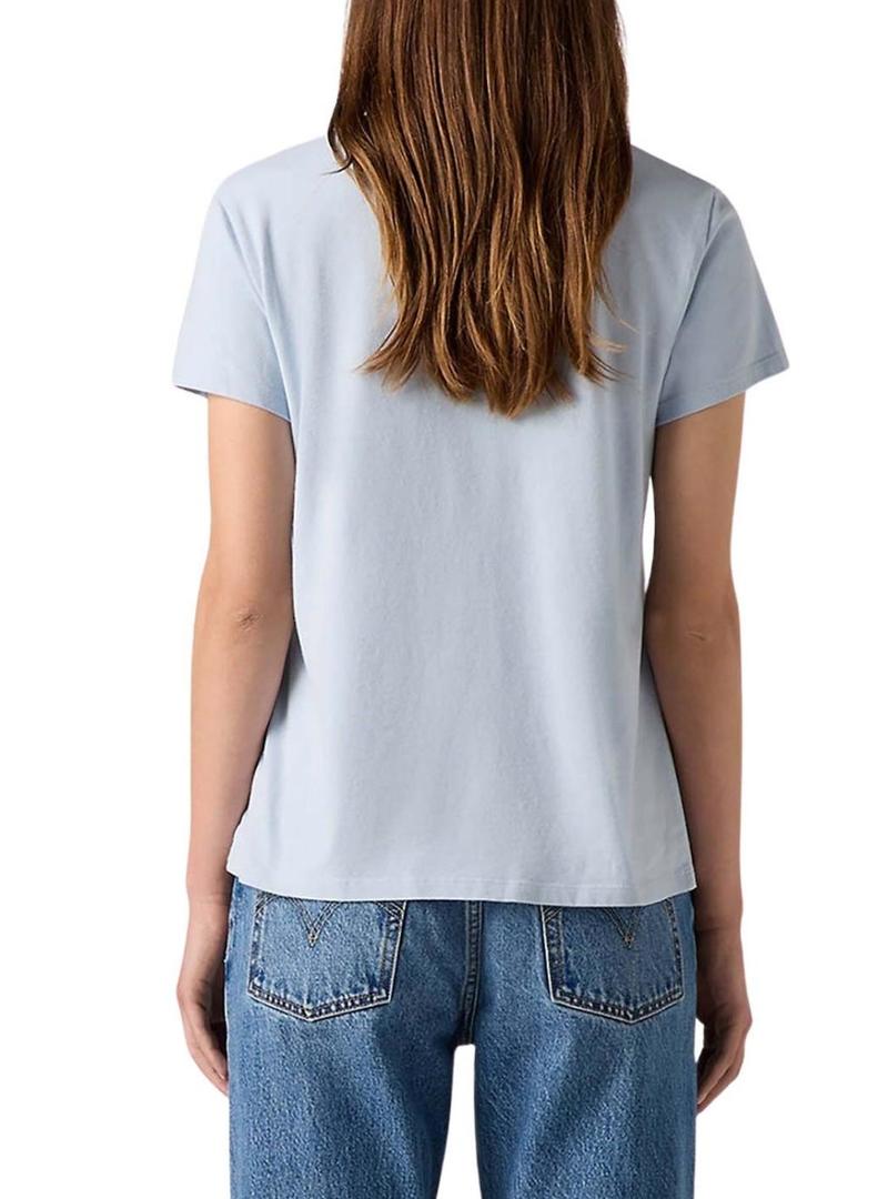 Camiseta Levi's Perfect Tee Skyway azul para mulher.