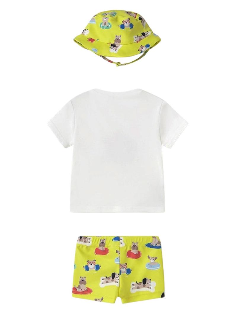 3 peças de banho Mayoral com proteção amarelo bebê