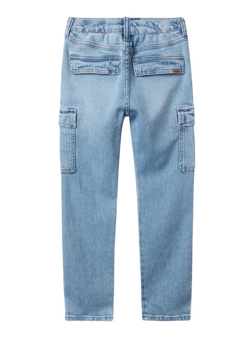 Calça jeans Name It Silas tap cargo para menino.