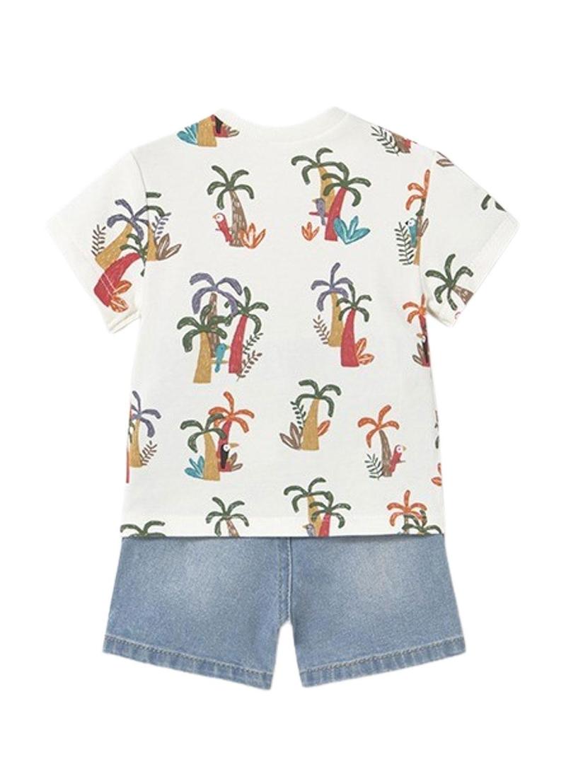 Bermuda Mayoral e camiseta estampada recém-nascido.