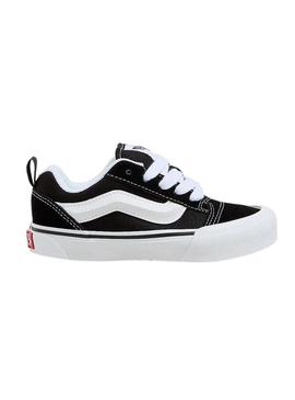 Sapatilhas Vans Knu Skool preto branco para crianças.