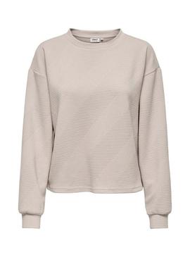 Moletom Only Chris bege para mulher.