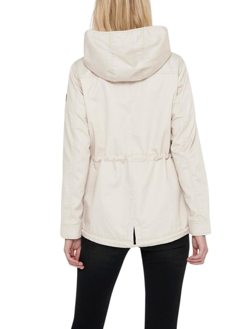 Parka Only Lorca beige para mulher